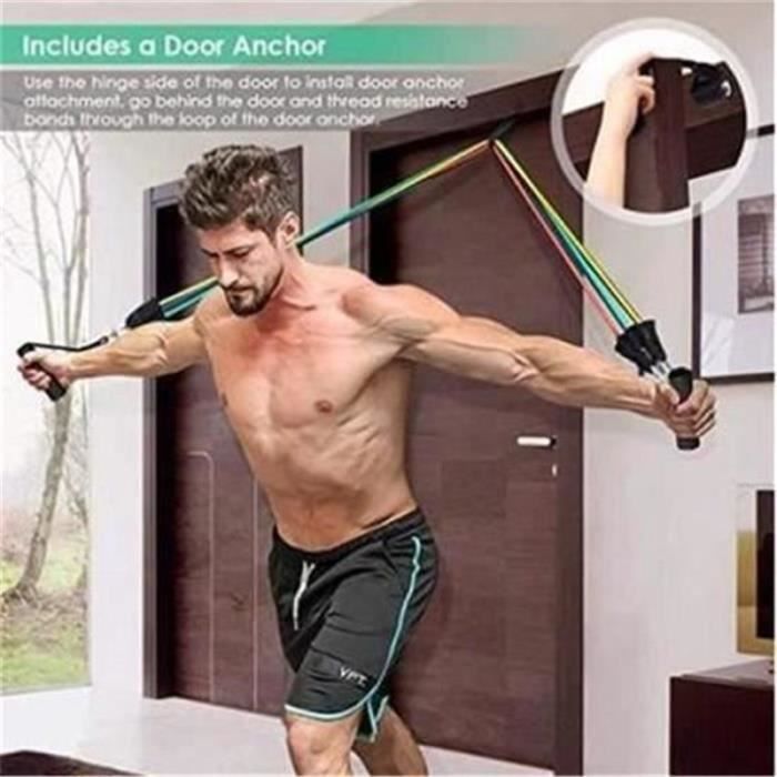 stiques Musculation Set Fitness Exercice Bandes Kit pour Fitness Yoga Gym Entraînement Hommes Femmes