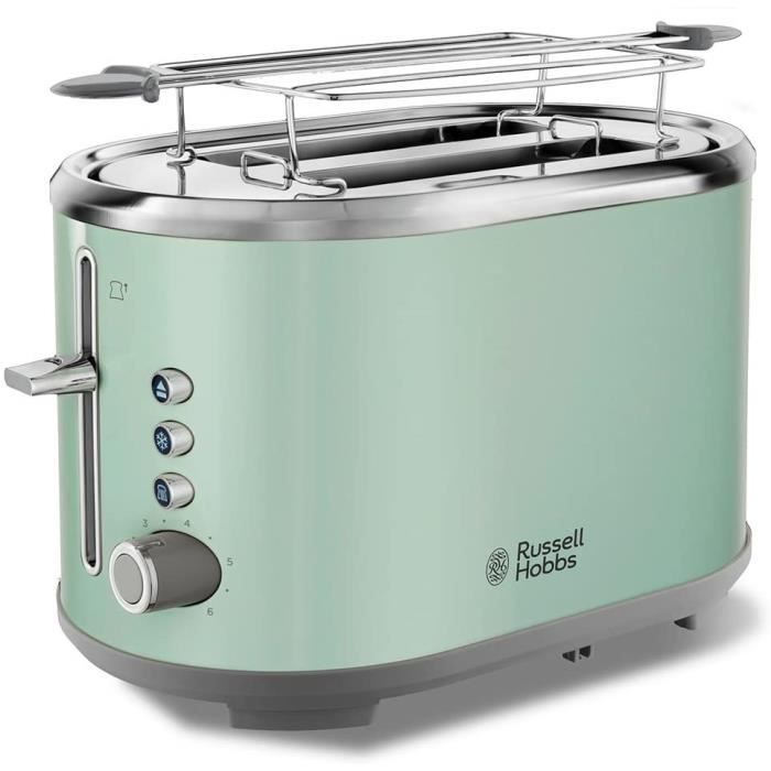 Russell Hobbs Toaster Grille Pain, Fentes XL, Cuisson Ajustable - Vert 25080-56 Bubble22