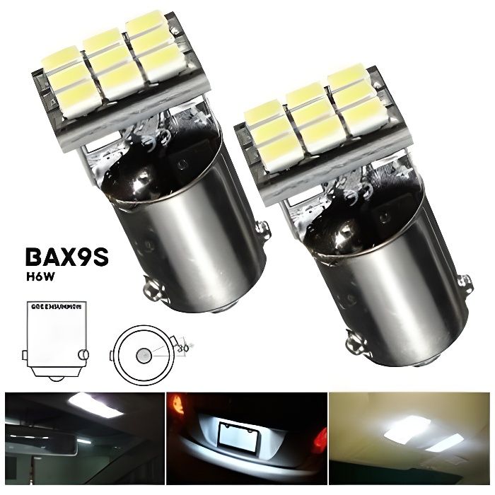 Ampoule H6W BAX9S LED Veilleuse Blanc pour Citroen C4 Grand Picasso I C5