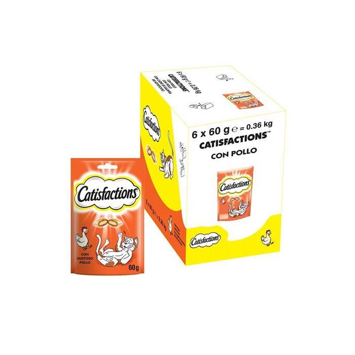CATISFACTIONS Friandises au Poulet pour Chat et Chaton, 6 Sachets de 60g