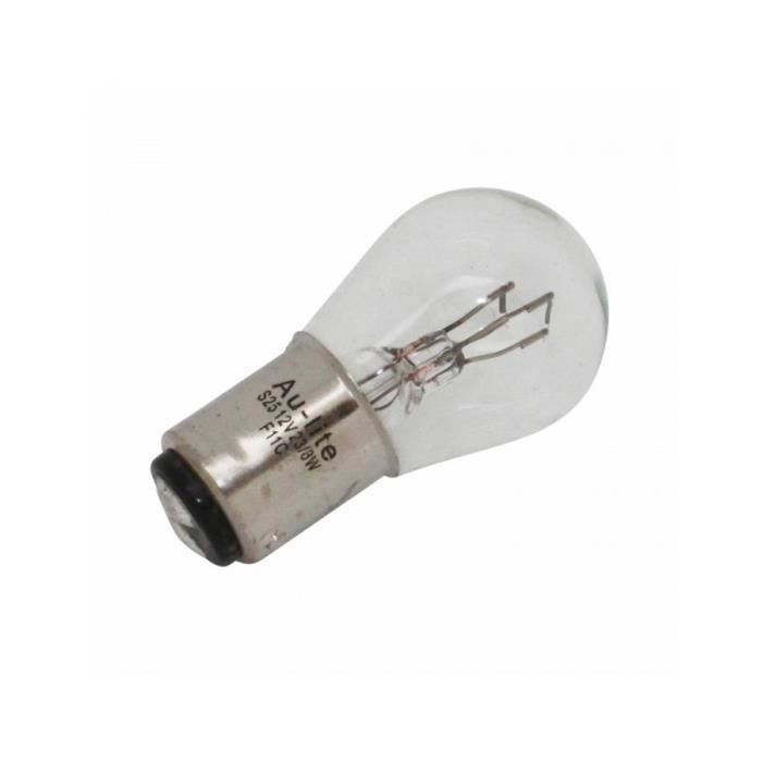 Ampoule-lampe 12v 23-8w norme p23-8w culot bay15d standard blanc (feu arriere+stop) (boite de 10) -p2r-