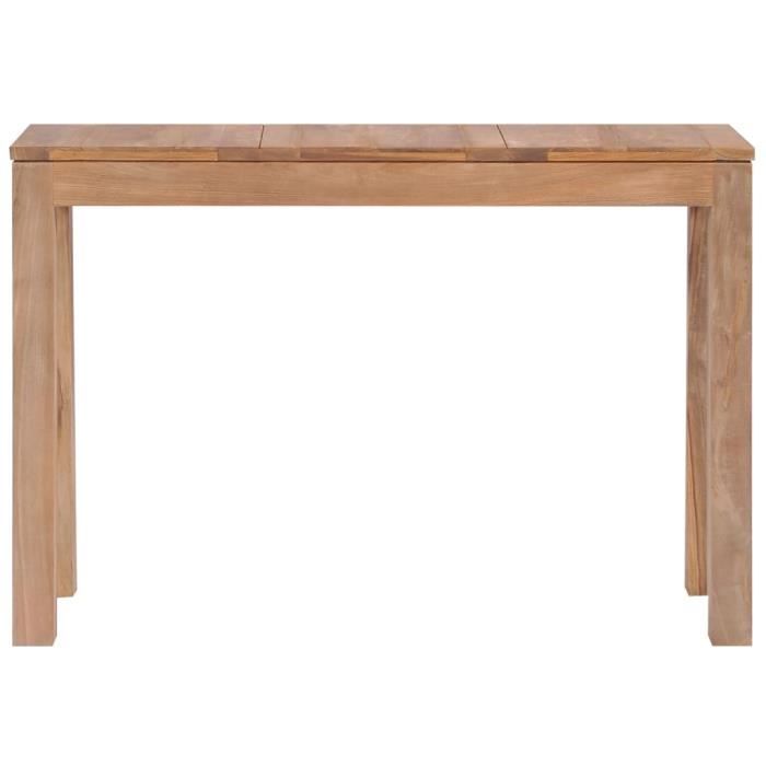 Chic - Console Style Contemporain - Table console Armoire console Table d'appoint Bois de teck et finition naturelle 110 x 35 x 76