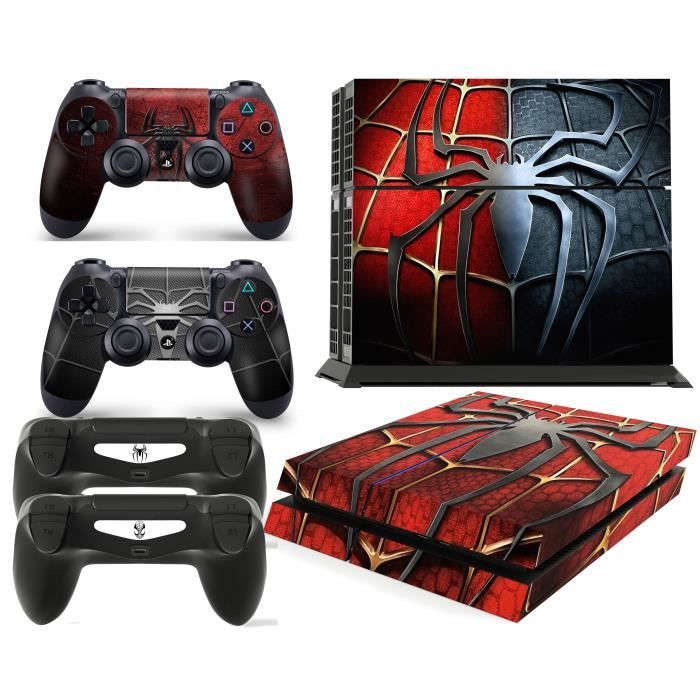 GNG PS4 Console Spider Skin Decal Vinal Sticker + 2 Controller Skins Set