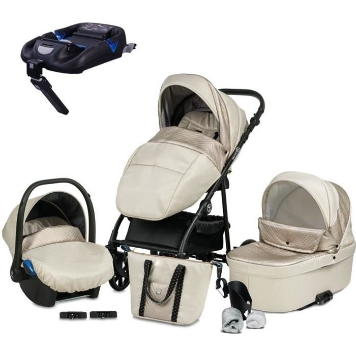 Poussette Combinée Trio 3 en 1 SmartLine ISOFIX – Beige - Landau, poussette promenade, siège auto Groupe 0+ // + Accessoires