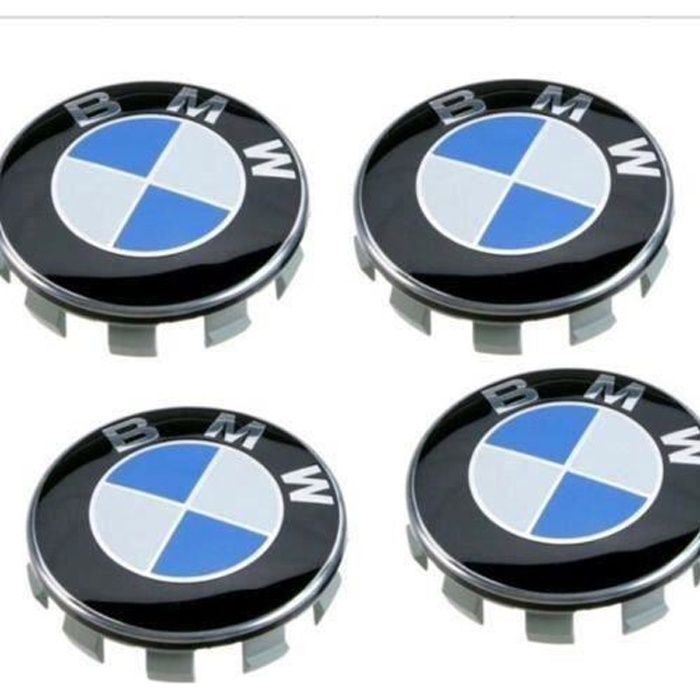 4 X CENTRE DE ROUES CACHE MOYEU BMW CLASSIQUE LOGO BLEU DIAMETRE 68 MM NEUF