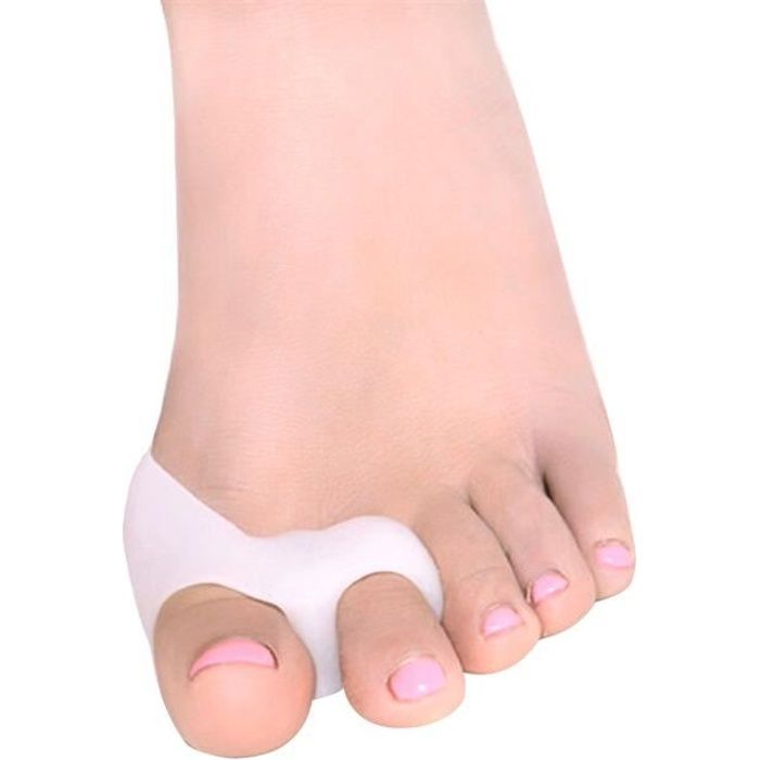 Lot de 2 Séparateurs Correcteurs d'orteils à 2 Trous en Gel pour Hallux Valgus