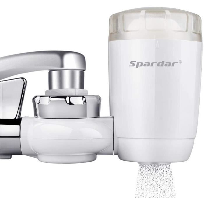 Spardar Robinet Filtre a Eau Systeme de Filtration Filtre Eau Robinet, Ultra Absorbe materiaux - Compatible Standard robinets (Fauce