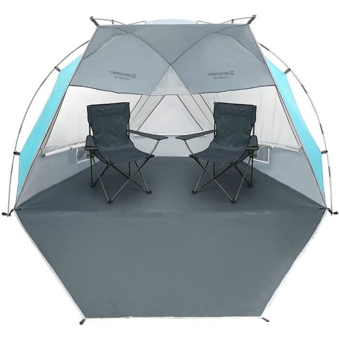 Bessport Tente de Plage pour 1~2 Personnes,3~4 Personnes, abri de Plage, Petit Pack, Ultra-leacuteger avec Base Extensible, Protect