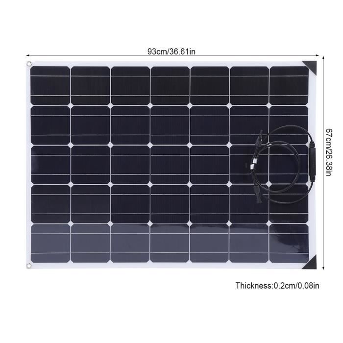 Panneau Solaire Monocristallin 150W Module Solaire Flexible avec Contrôleur Câble 10M Module Solaire Monocristallin Imperméable p
