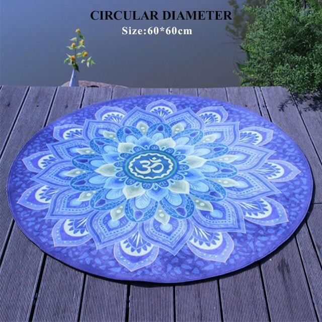 Tapis de sol,Tapis rond d'exercice de Yoga, tapis de méditation de 60 – 90 125cm de diamètre, antidérapant, coussin - Type A60x60cm