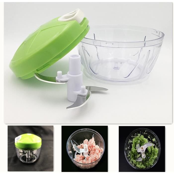 mini hachoir manuel, hachoir viande 3 lames 400ml, coupe oignon/coupe ail, mini mixeur coupe legumes multifonctions de Terre,Machine