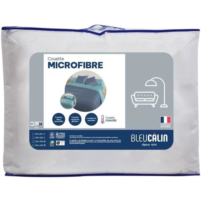 BLEU CALIN Couette chaude bicolore Nuit/Glacier 140x200cm