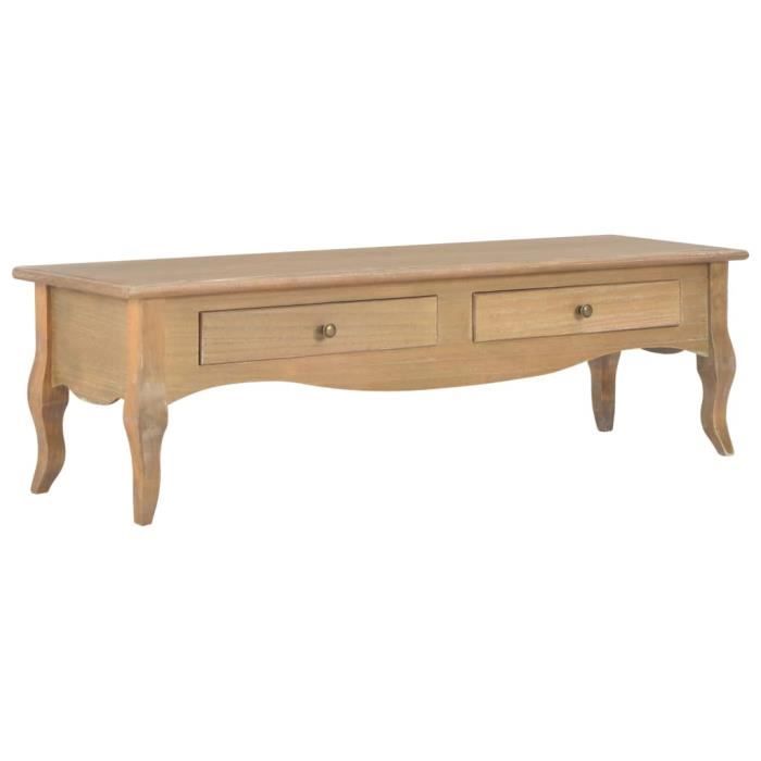 TOP-ZHU Meuble TV avec 2 tiroirs 120 x 35 x 35 cm Bois massif de pin