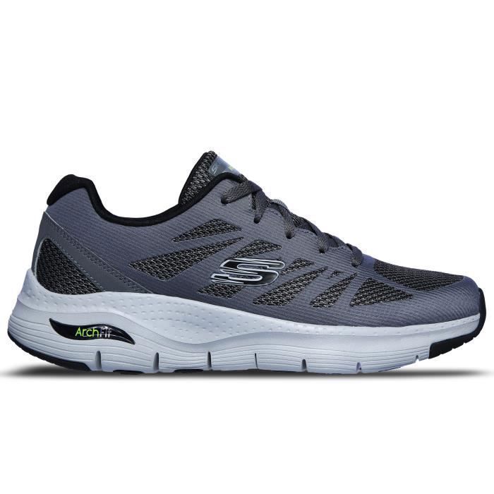 Skechers Arch Fit Charge Back 232042-CCBK - Chaussure pour Homme Gris
