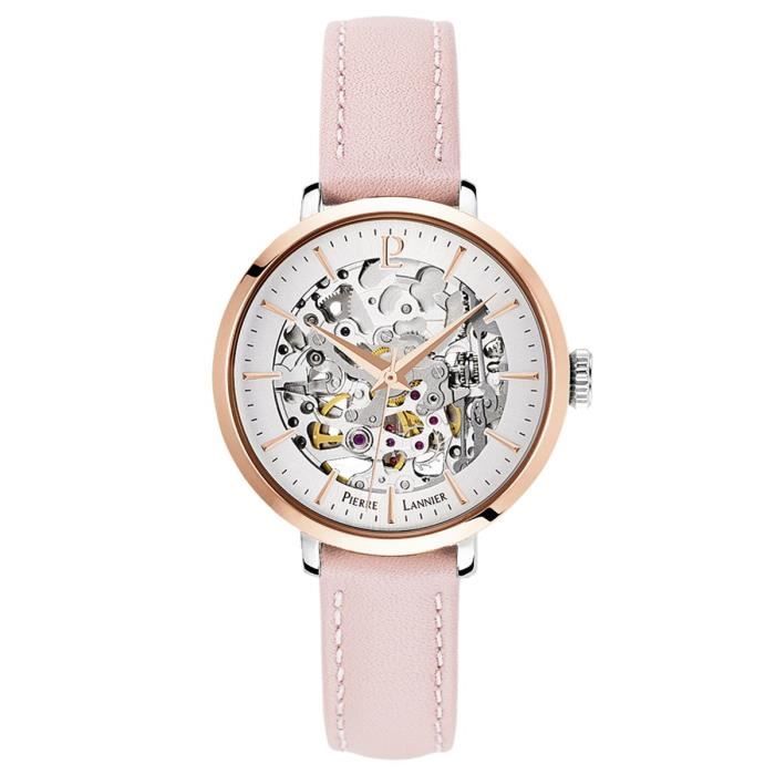 Montre automatique PIERRE LANNIER en Cuir Rose
