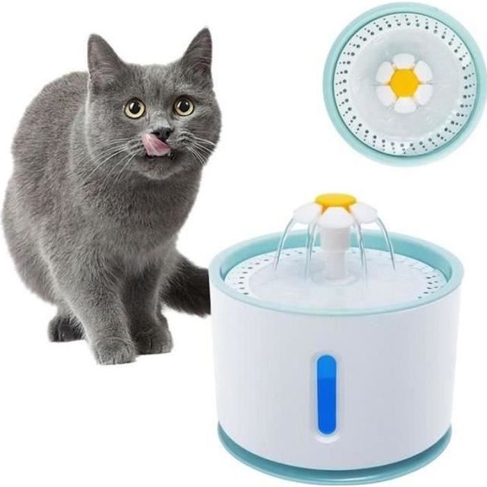 PIMPIMSKY 2.4L Pet Fontaine D'eau USB Potable Fontaine électrique pour Chiens et Chats LED pour Animaux With EU plug