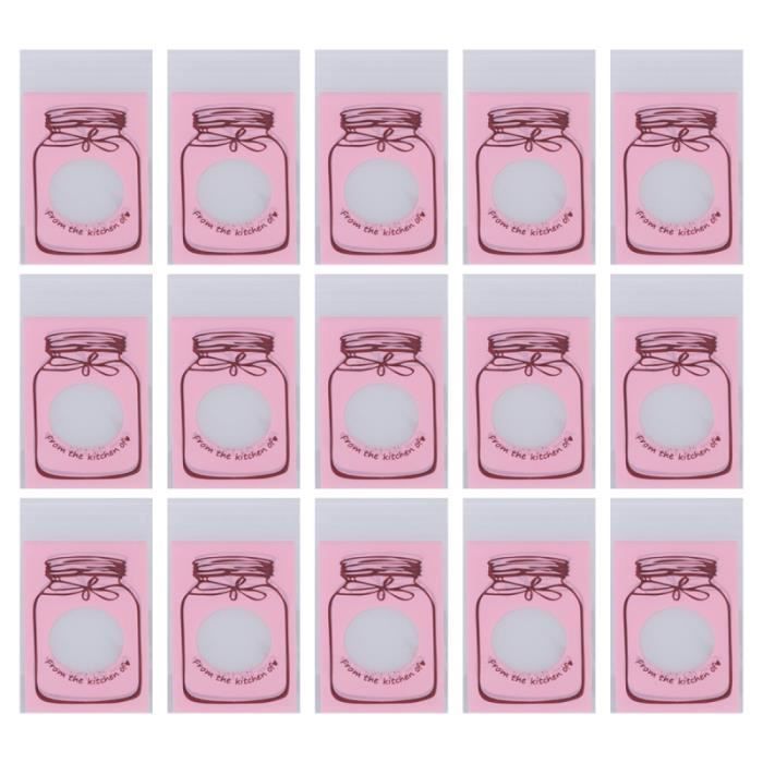 300 pcs sacs en plastique refermables auto-scellant petite pochette mignonne pour la pâtisserie au chocolat bonbon SAC A MAIN