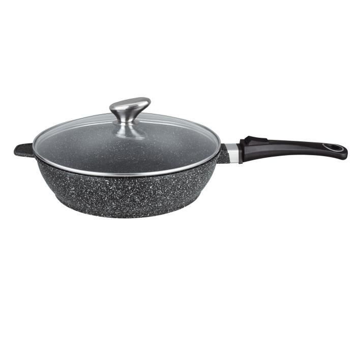PRADEL EXCELLENCE Sauteuse façon pierre - Ø 28 cm - Noir - Tous feux dont induction