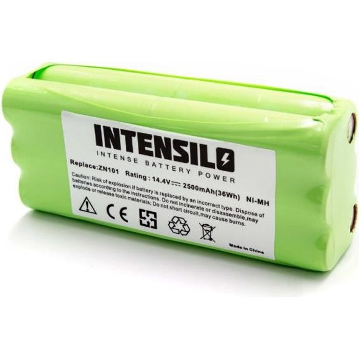 INTENSILO NiMH batterie 2500mAh pour robot aspirateur Dirt Devil M606-4, M607, M610, M611