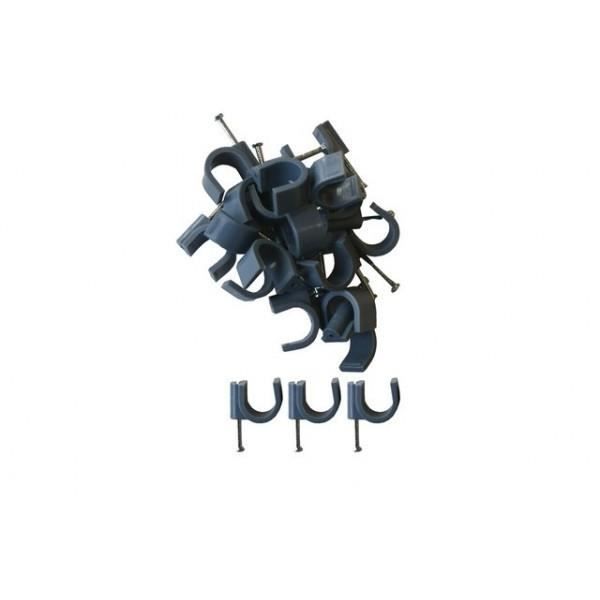 VOLTMAN Lot de 20 attaches professionnelles - Diamètre 14 mm² - Gris