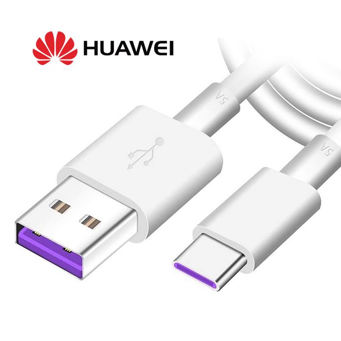 Câble de charge rapide Huawei USB Type C HL1289 AP71 5A 1 mètre Blanc pour Huawei Honor X7 (CMA