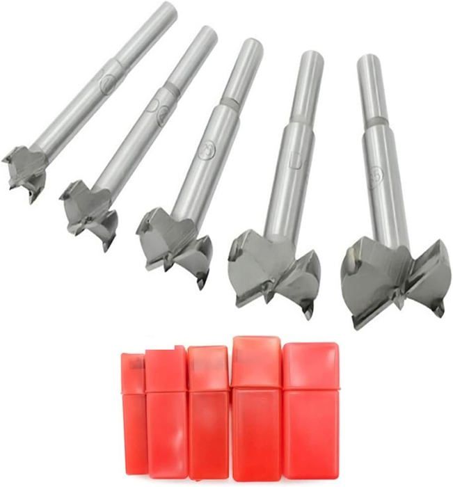 Lot De 3 Forets Forstner TOP-VIGOR – 38, 40, 42 Mm – Carbure De Tungstène – Pour Trous Plats, Charnières, Bois