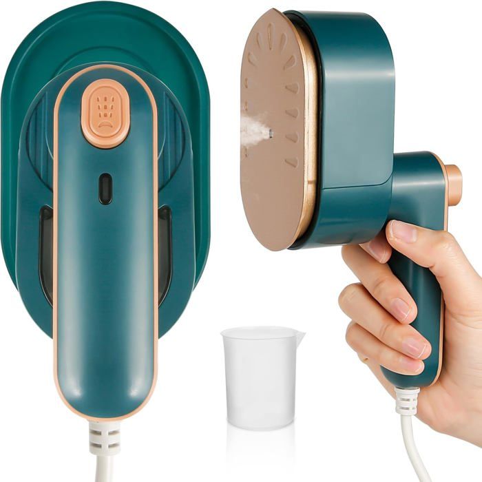 Mini Fer à Vapeur1000W Fer à Repasser de Voyage Portable180 Degrés Pliable Mini Fer à VapeurRapide 20sMachine à Repasser(Vert)