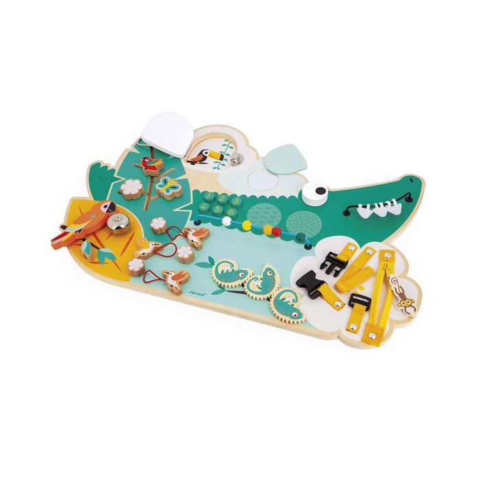 Tropik - Busy Board Croco - JANOD - J08280 - Bleu - Bois / Plastique / Métal - Dès 18 mois
