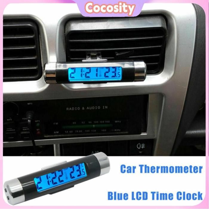Meilleurs prix pour Cocosity Thermomètre à horloge de voiture Thermomètre horloge De Voiture Clip évent affichage à Cristaux auto interieur À coups