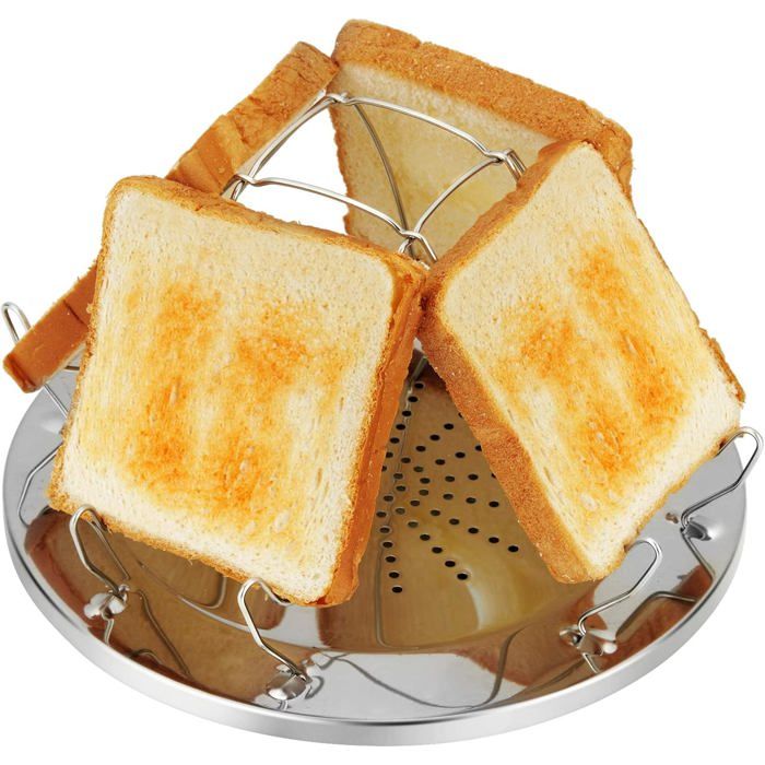 Grille-pain de camping avec support pliable plateau poreux grille-pain pour cuisinière à gaz familiale cuisinière dextérieur