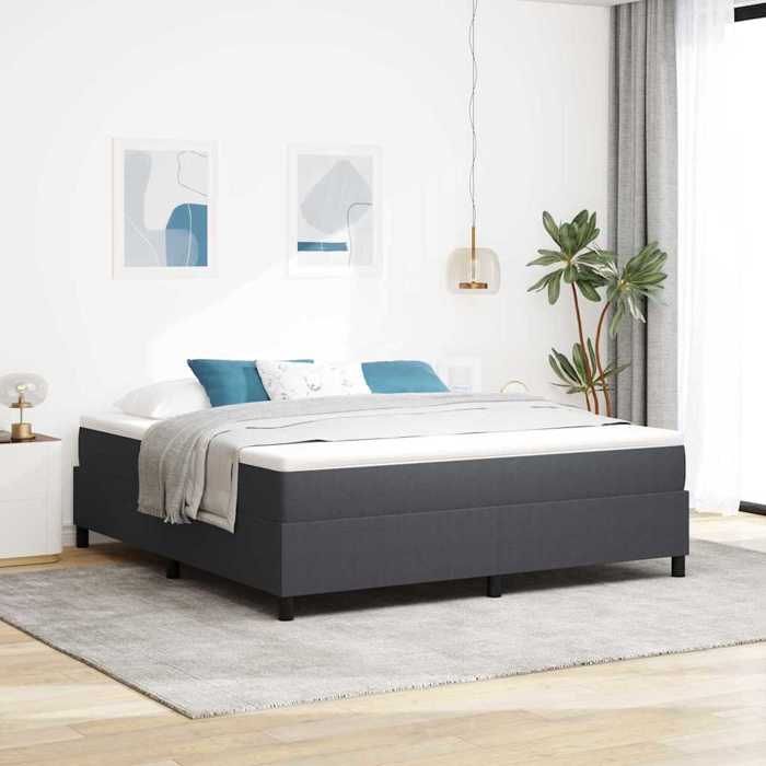 Lit à ressorts - vidaXL - Gris foncé - 180 x 200 cm - Tissu velours côtelé