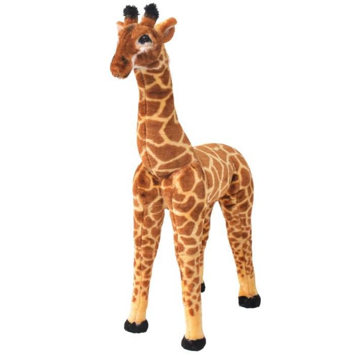 Jouet en peluche Girafe XXL - vidaXL - Marron et Jaune - Cadre en acier - 100 kg