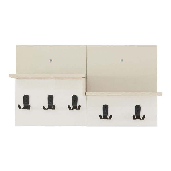 Portemanteau mural Botaruvn avec 2 étagères 34 x 59 x 13 cm beige / blanc Portemanteau mural Botaruvn avec 2 étagères 34 x 59 x 13 cm beige / blanc