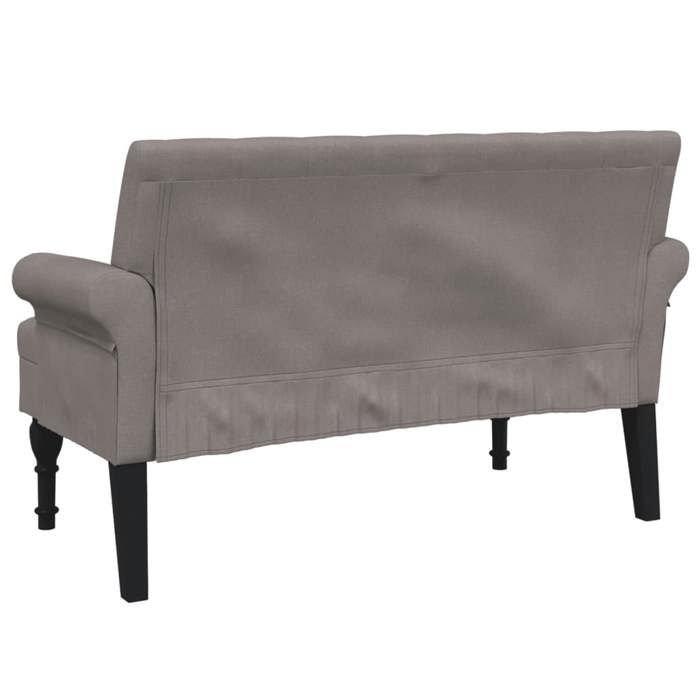 Black Friday Banc salon - JILL - Banquette/Coffre - avec dossier taupe 120x62x75 5 cm - tissu BB313
