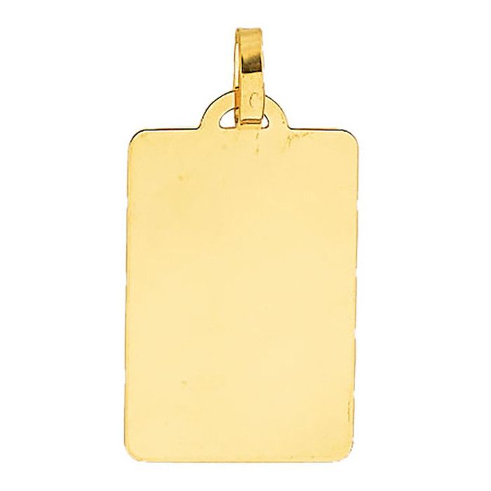 Plaque personnalisable en or jaune 18K Brillaxis — 26 x 15 mm pendentif femme