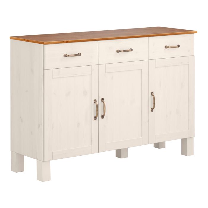 Alby-buffet 3 Portes 3 Tiroirs Blanc/miel