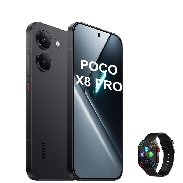 Smartphone - POCO - X8 Pro - 8 Go RAM - 512 Go ROM Noir - Écran AMOLED 659 pouces & Smartwatch