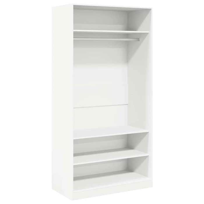 Promotion avril*Blanc Garde-robe - PARAJIE - design Élégant - Pour chambre - Blanc 100x50x200cm Bois dingénierie_850337