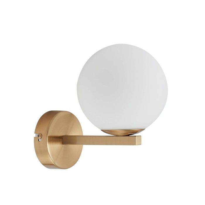 Applique murale - Lucande - lampe murale - Verre - laiton blanc