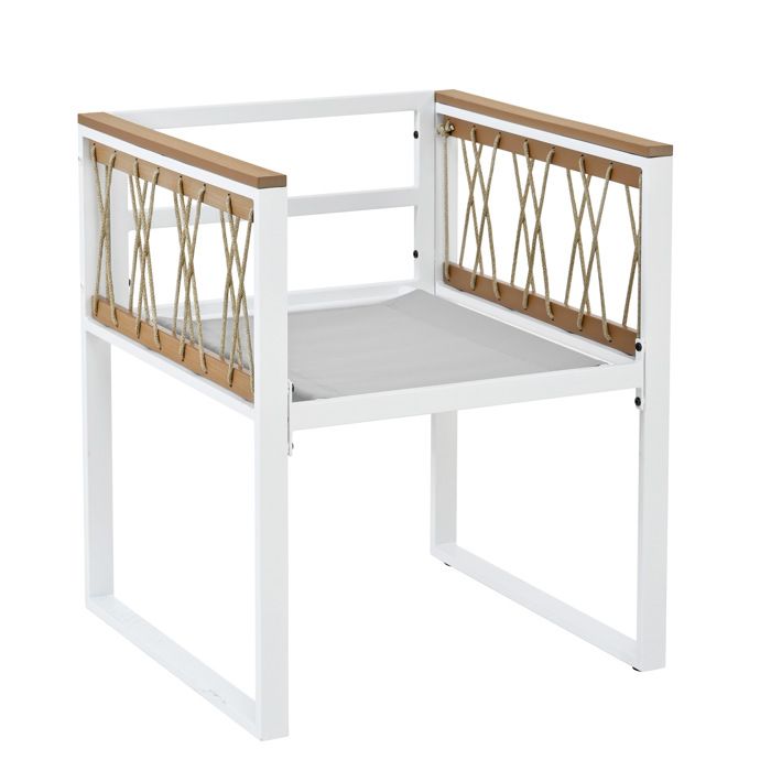 Modenuit Ensemble table et chaises de jardin 7 pièces 6 personnes table carrée 117x117 cm verre trempé
