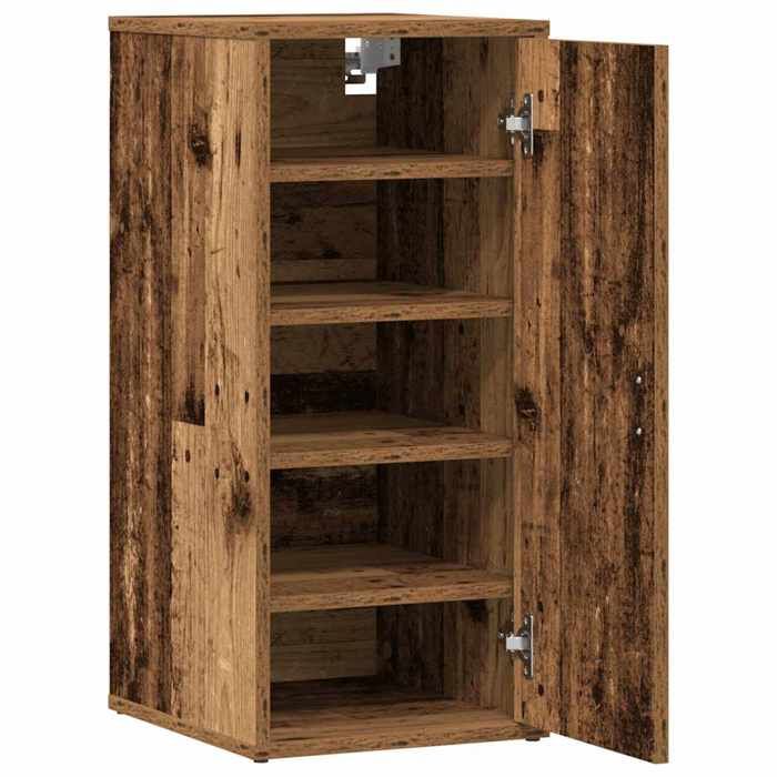 Armoire à chaussures vieux bois 32x35x70 cm bois dingénierie_2 ans garantie_93594