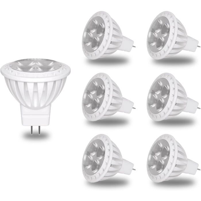 Ampoules Led Gu4 Mr11 Non Dimmables Lot De 6 Gu4 Led 12V 3W Remplace Les Lampes Halogènes 30W Réflecteur Blanc Chaud 2700K 5[BI174]