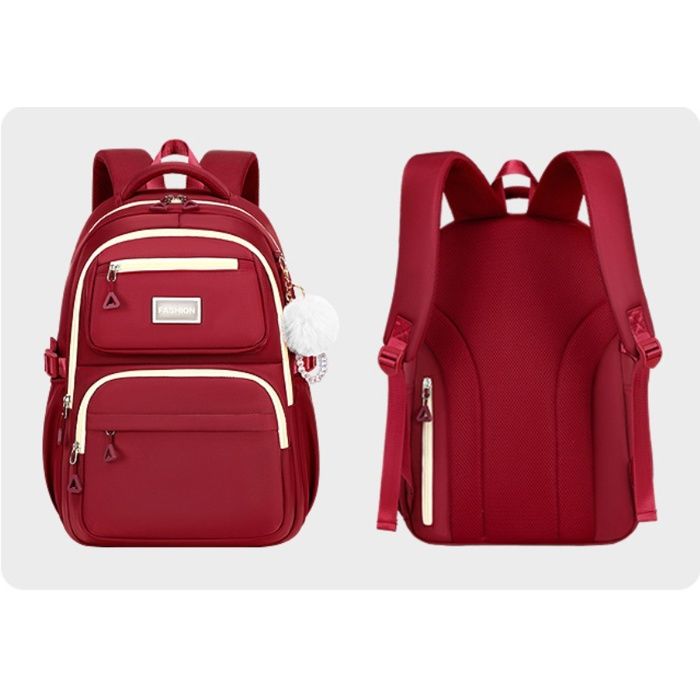 XJYDNCG Cartable Enfant PrimaireSac Scolaire FilleSac à Dos Multi‑poches Pratique pour École - Rouge