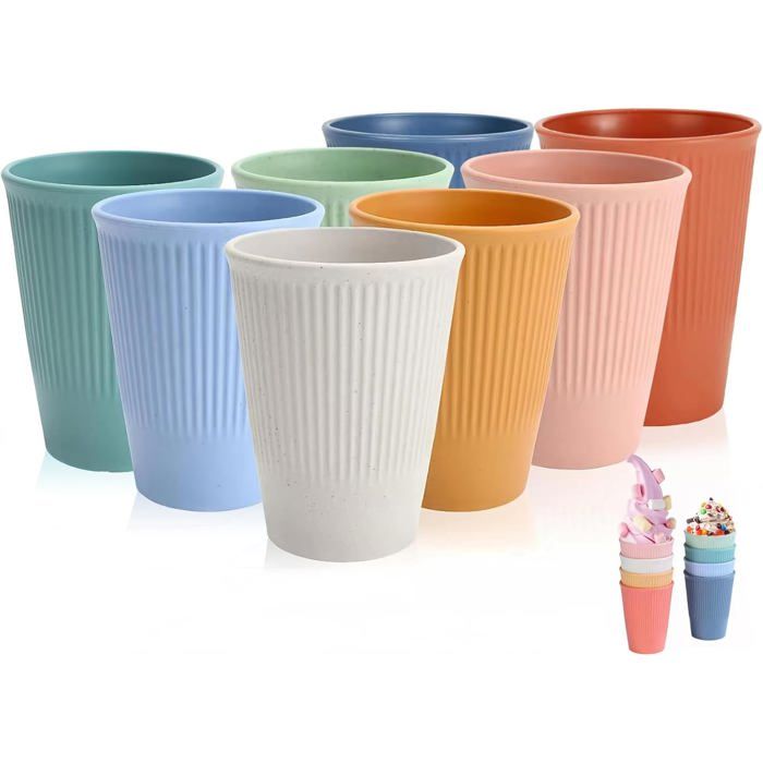 Gobelets en plastique 325 ml - 8 gobelets colorés - Sans BPA et compatibles lave-vaisselle - Pour l ACCESSOIRES POUR PULVERISATEUR