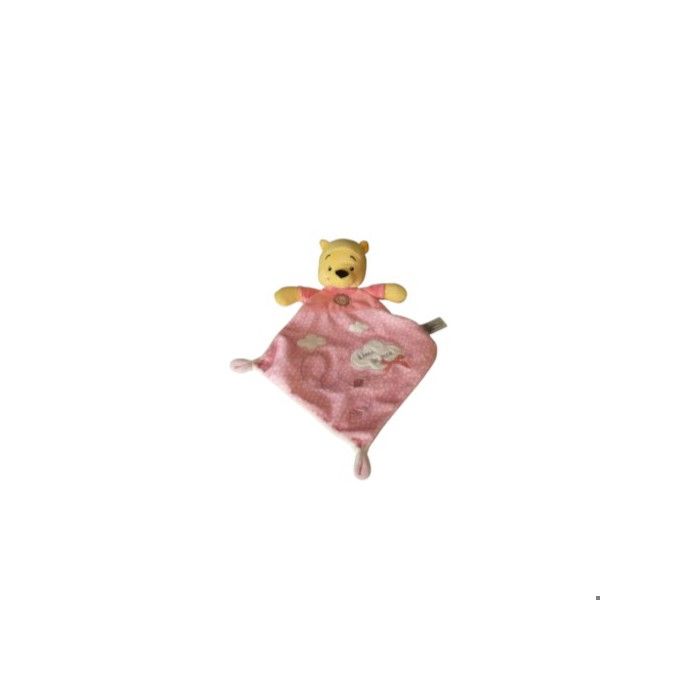 Doudou Winnie lOurson plat rose motifs - Disney