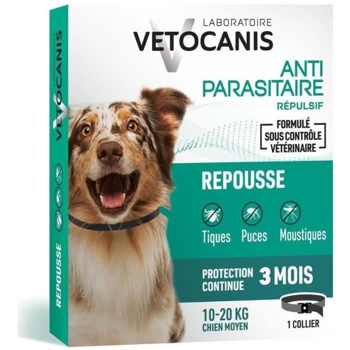VETOCANIS Collier Anti-Puces et Anti-tiques pour M