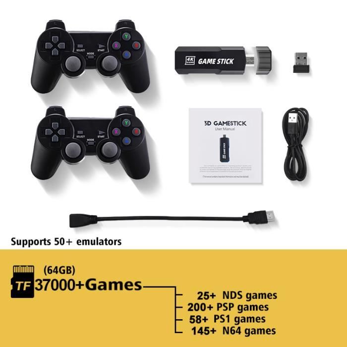 Console M22-u 30000 Jeux 4k Manettes Sans Fil Console De Jeux Rétro M22-U Avec 30000 Jeux Préchargés - 64 Go, Sortie 4K/1080p, 2 Manettes Sans Fil 2,4 GHz - Plug & Play