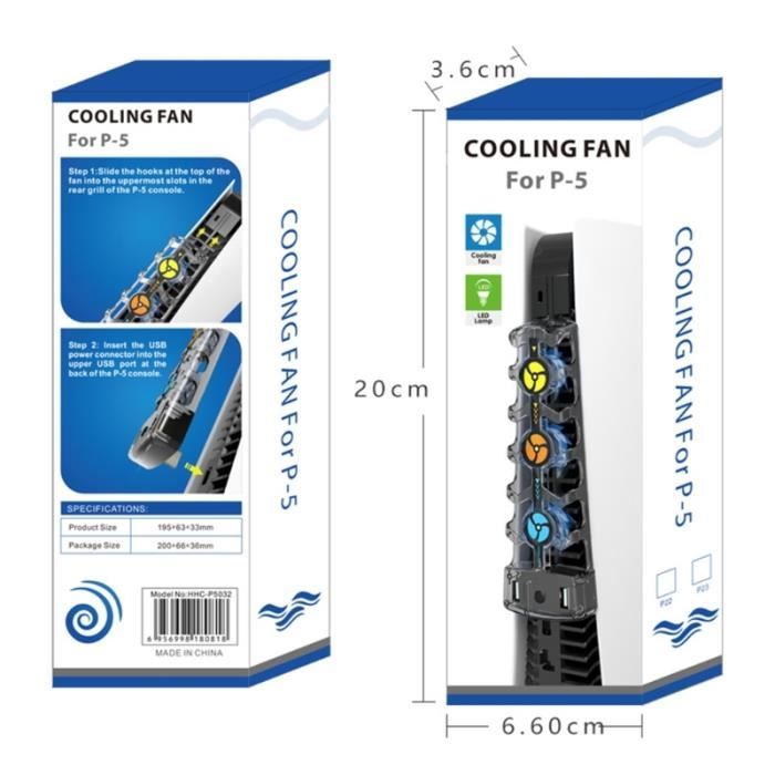 Base De Ventilation RGB BESAVIOR Pour PS5 Et PS5 SLIM - 2 Ventilateurs, Anti-surchauffe