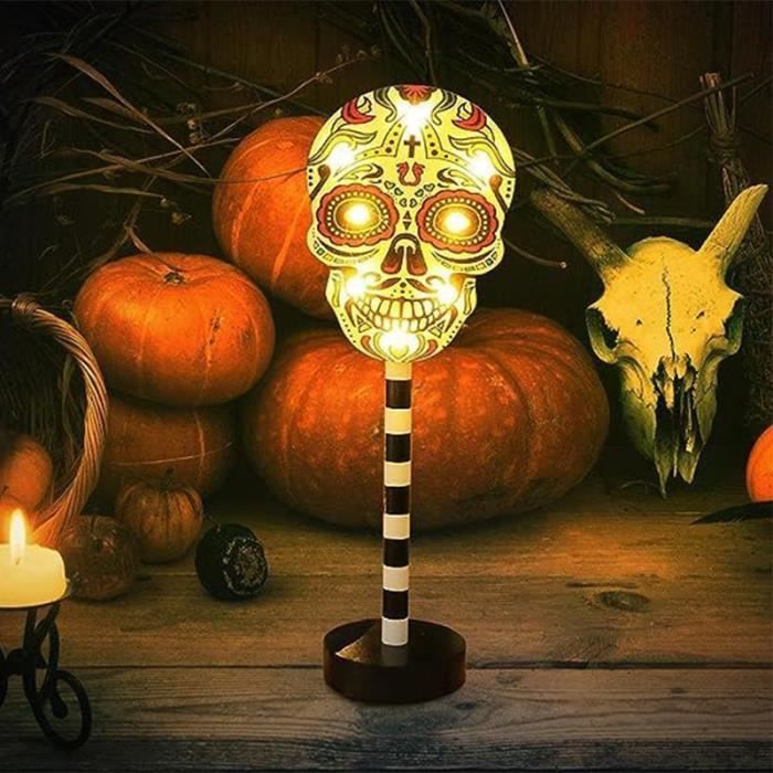 Décoration Lumineuse Citrouille Halloween 16 Cm