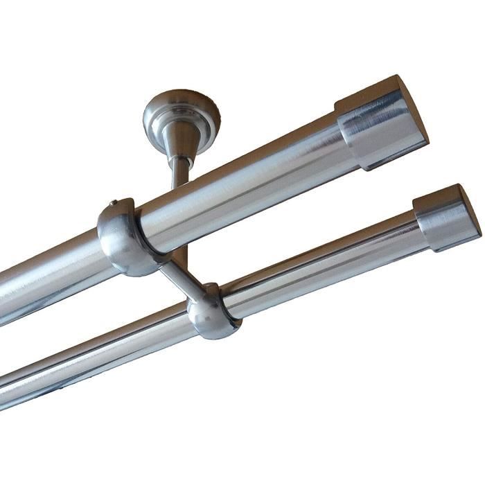 25 19mm kit de tringle à rideau metal fixation au plafond acier inoxydable 240 cm[A361